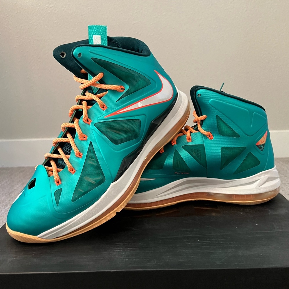 Nike LeBron 10 X Elite Miami Dolphins Turquoise Orange